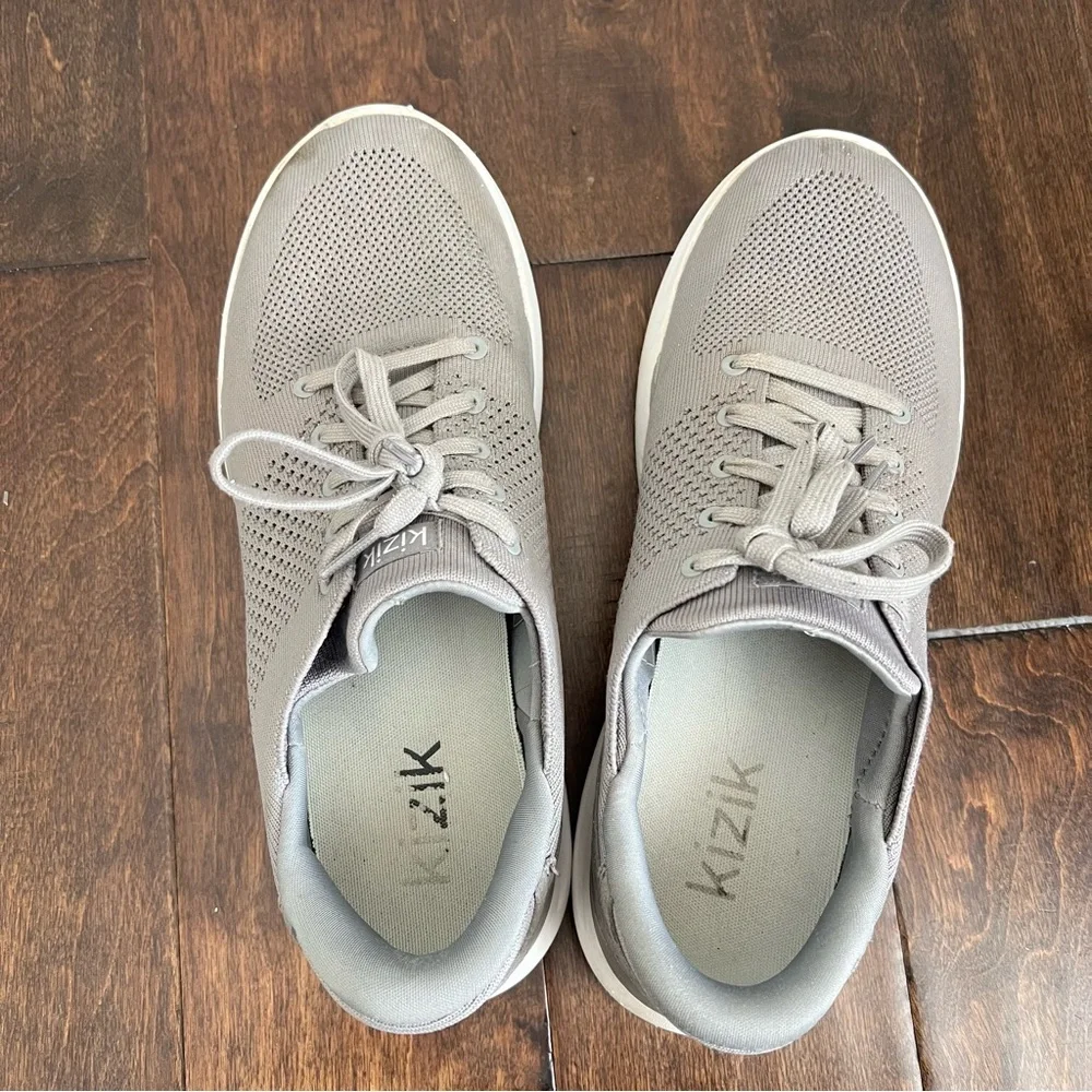 Kizik Lima Men Sz 11 Women 12.5 grey Knit Hands Free Sneakers Slip On